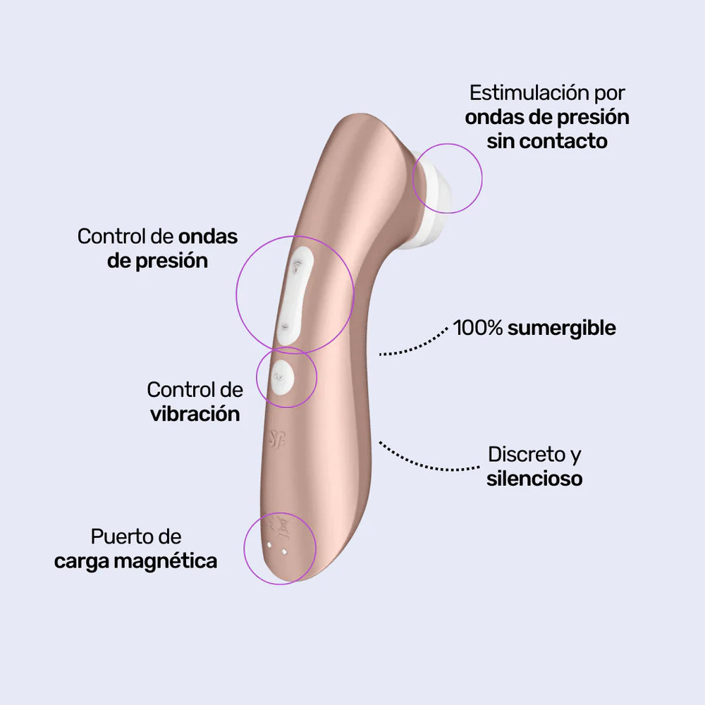Vibrador Satisfyer Pro 2 Nueva Generación Vibración y estimulador del clítoris femenino y ondas de presión Color Rosa Con bolsa para guardar