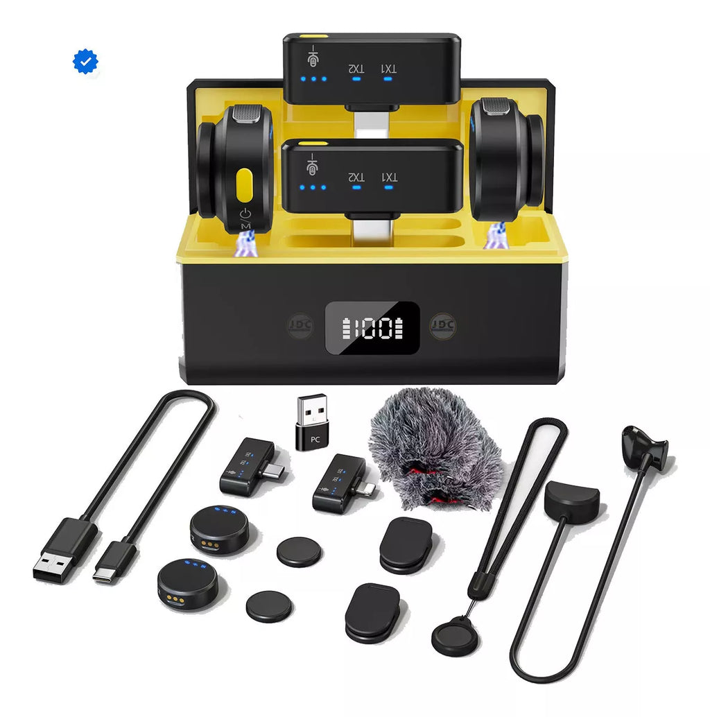 Micrófono De Solapa Inalambrico con iman Magnético Inalámbrico Profesionales Para Celular Usb Tipo C iPhone Y Computador