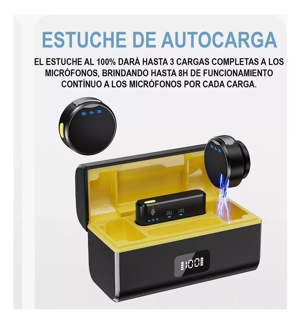 Micrófono De Solapa Inalambrico con iman Magnético Inalámbrico Profesionales Para Celular Usb Tipo C iPhone Y Computador
